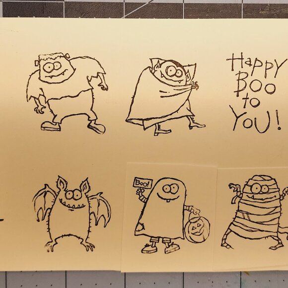 Stampin' UP! Booglie Eyes used stamps Halloween cards for children! - Picture 2 of 3